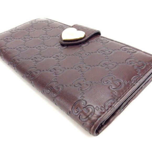Gucci Wallet Purse Long Wallet Guccissima Brown Gold Woman Authentic Used Y3613 - Picture 5 of 6